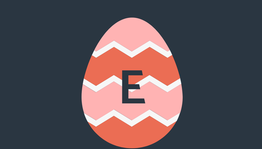 Man seit ein Osterei mit einem "E"